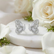 Marquise and Round Butterfly Studs – sterling silver earrings