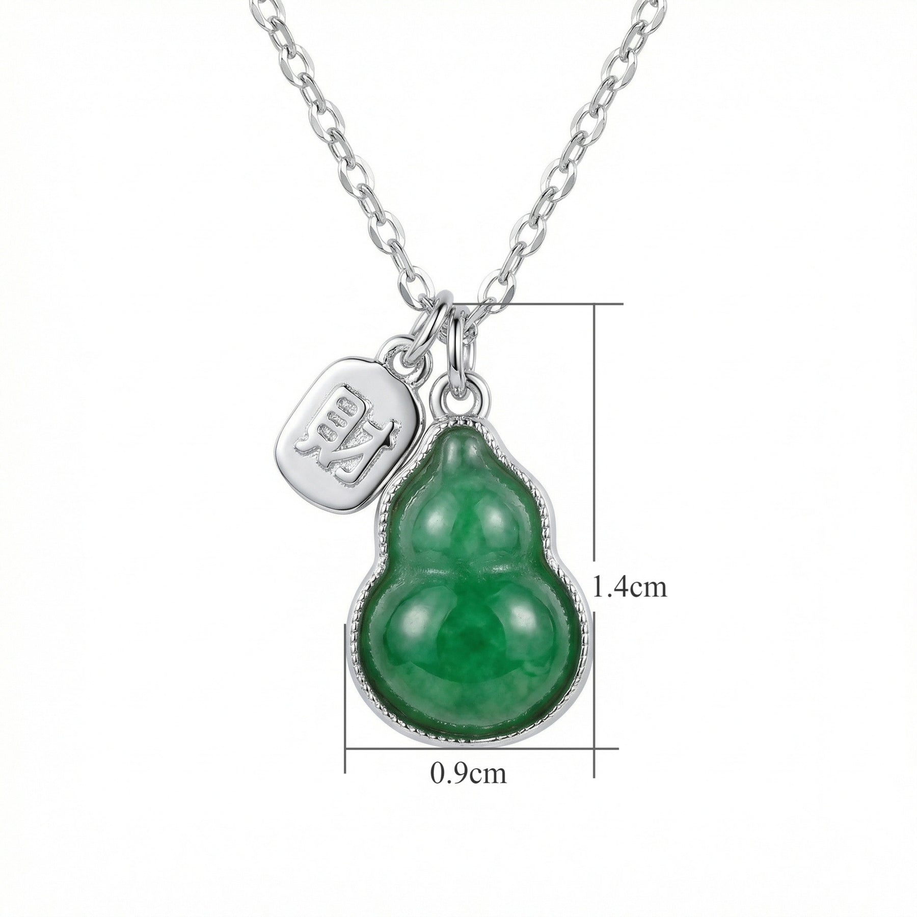 Irregular Jade Gourd Pendant Necklace – jade necklace, close-up