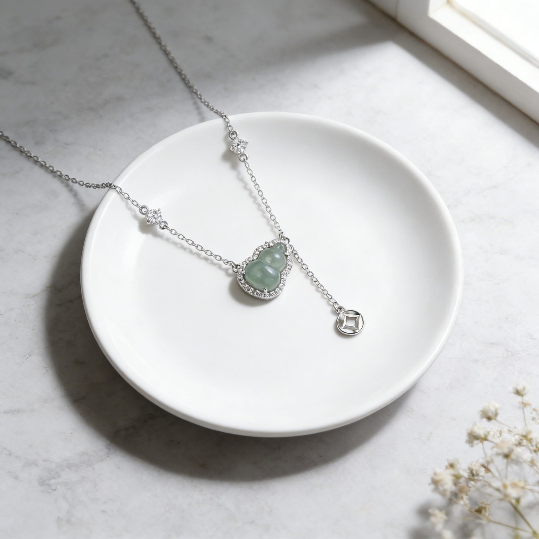 Green Jadeite Hulu Halo Necklace – jade necklace