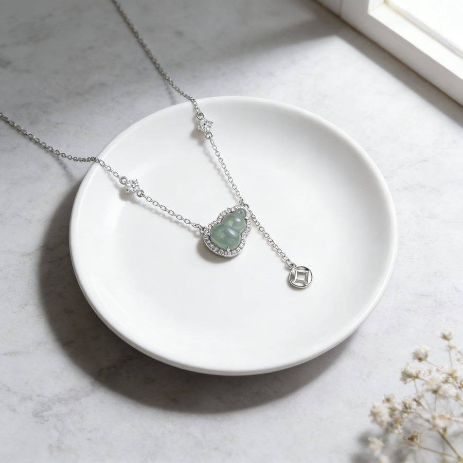Green Jadeite Hulu Halo Necklace – jade necklace