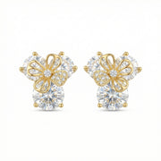 Blossom Studs with Filigree Butterfly – sterling silver earrings