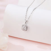 Square Halo Sparkling stone Necklace – sparkling stone necklace