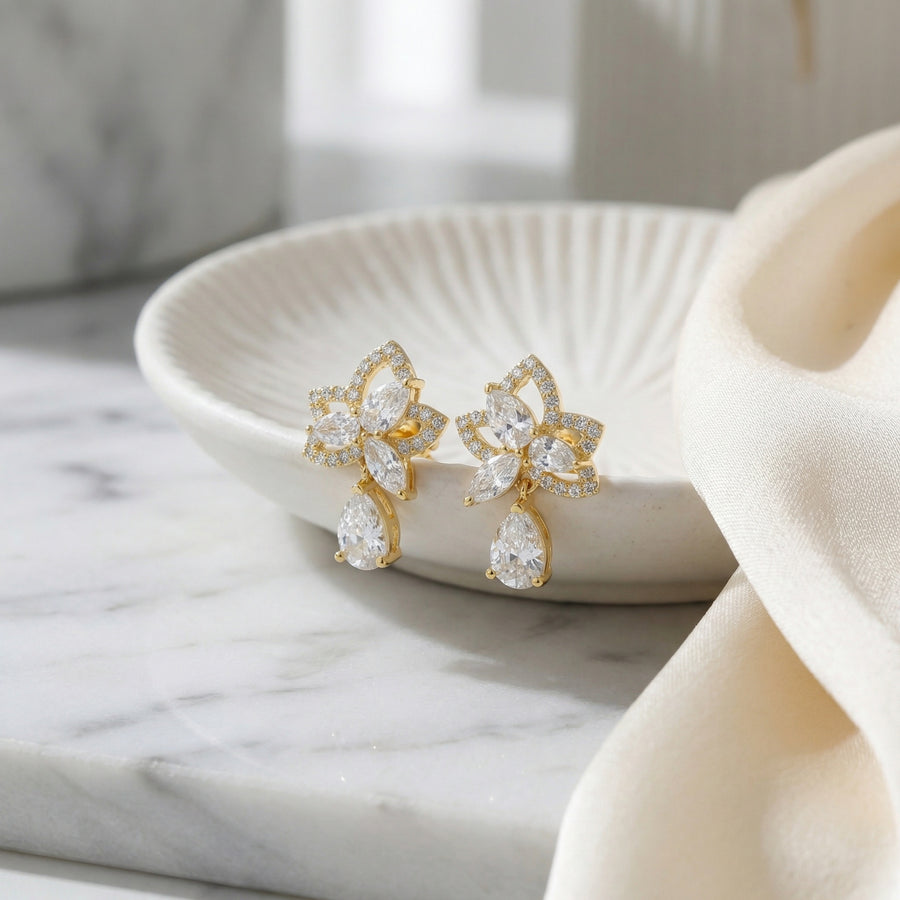 Marquise Butterfly Silhouette Earrings – sterling silver earrings, side detail