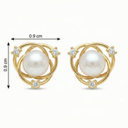 Pearl Swirl Stud Earrings – pearl earrings, side detail