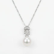 Violin Scroll Pearl Necklace – pearl necklace, side detail
