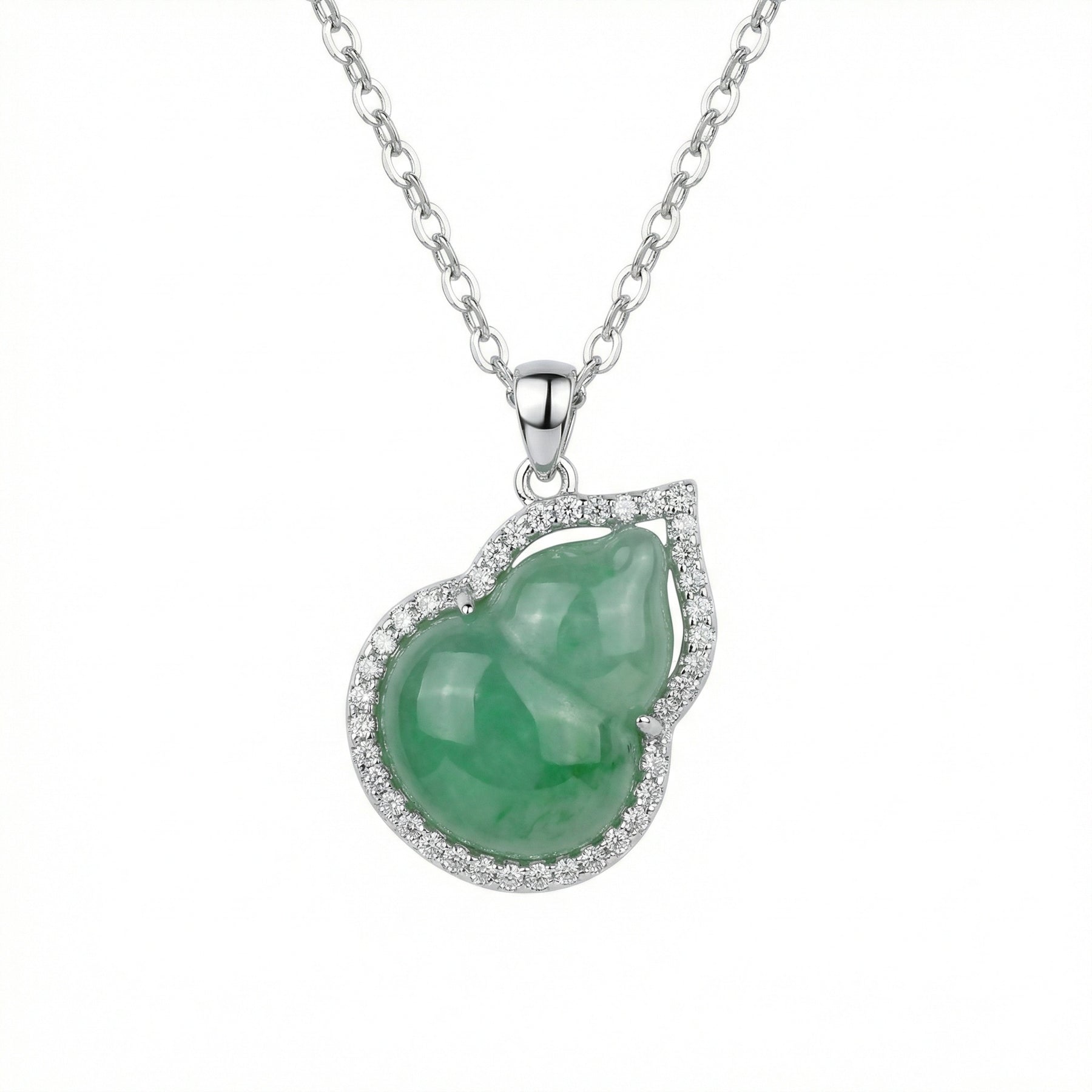 Jade Hulu Gourd Necklace, Stone Border – jade necklace
