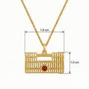 Abacus Garnet Filigree Necklace – sterling silver necklace, side detail