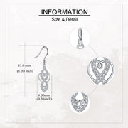 Celtic Knot Infinity Drop Earrings – sterling silver earrings, styling detail