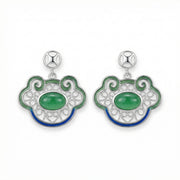 Ruyi Filigree Earrings with Enamel – sterling silver earrings