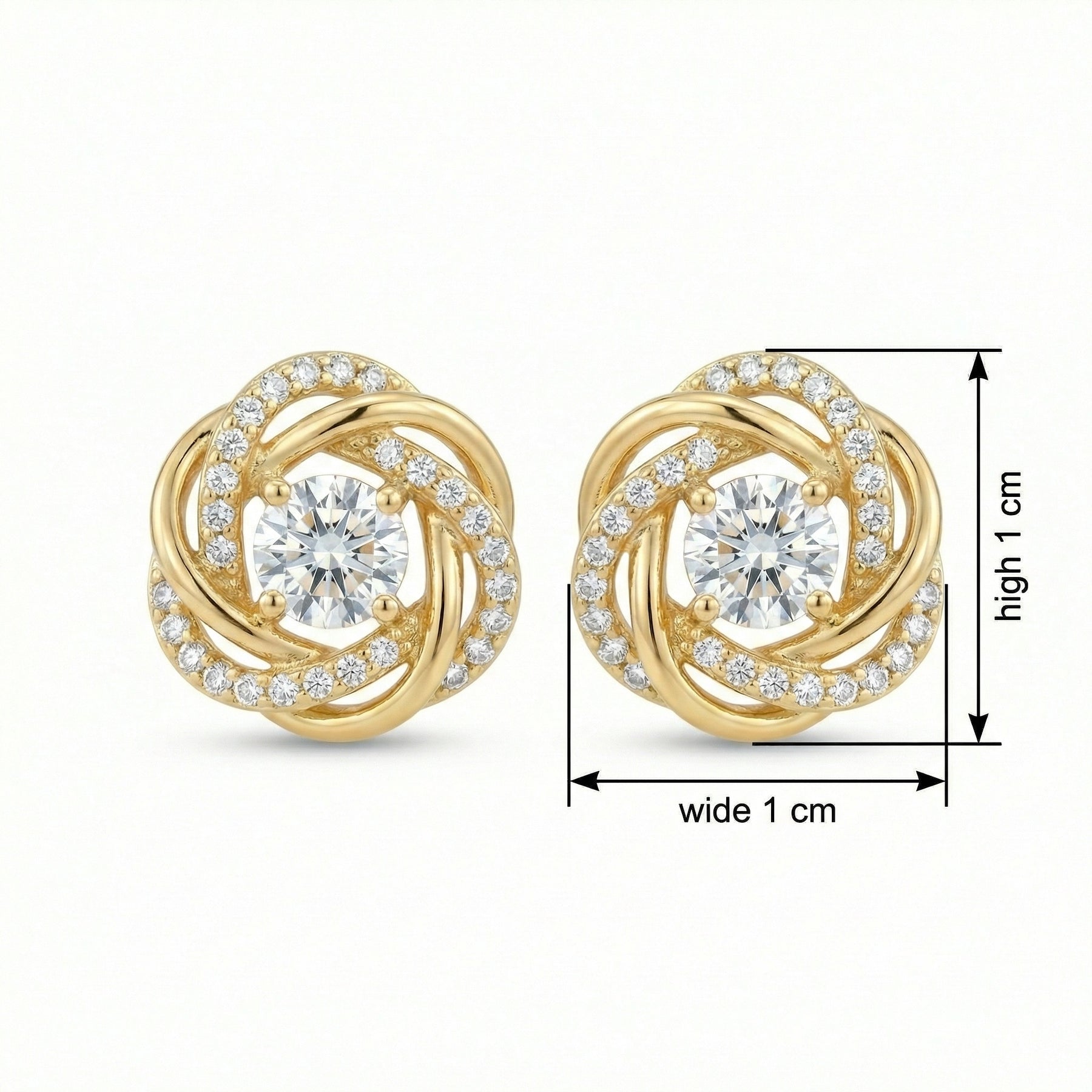 Swirl Knot Stud Earrings – sterling silver earrings, close-up
