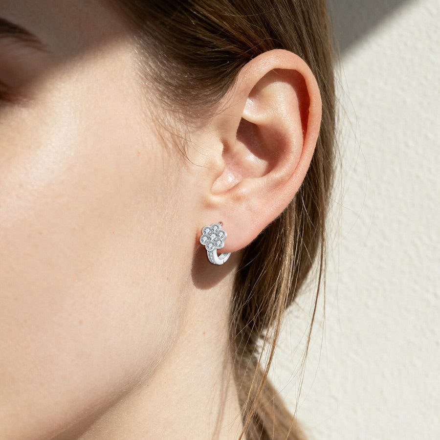 Luxury Floral Sparkling stone Earrings – sparkling stone earrings, front view