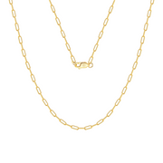 18K gold-plated Paperclip Chain Necklace – gold-plated necklace, front view