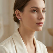 Pearl Studs with Textured Petals – pearl earrings