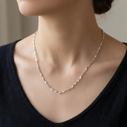 Italian Twisted Link Necklace – sterling silver necklace, close-up