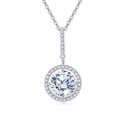Sparkling stone Halo Solitaire Necklace – sparkling stone necklace
