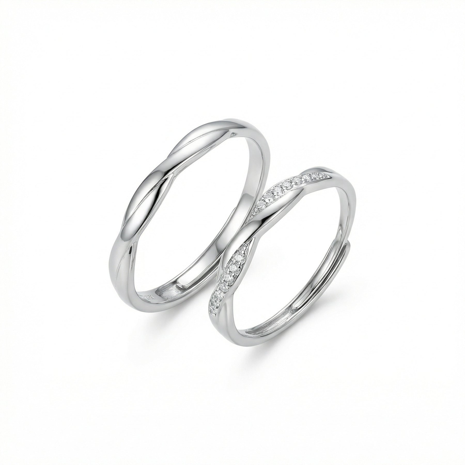 Twisted Couple's Ring Set – sterling silver ring, side detail