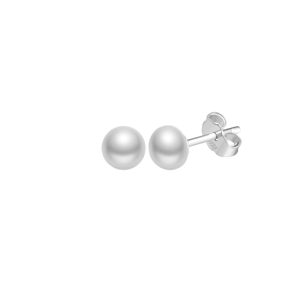 Classic Pearl Stud Earrings – pearl earrings, close-up