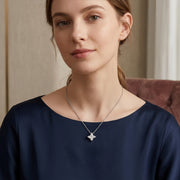 Princess-Cut Pendant Necklace – sterling silver necklace, close-up