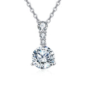 Triple Sparkling stone Graduated Necklace – sparkling stone necklace, front view