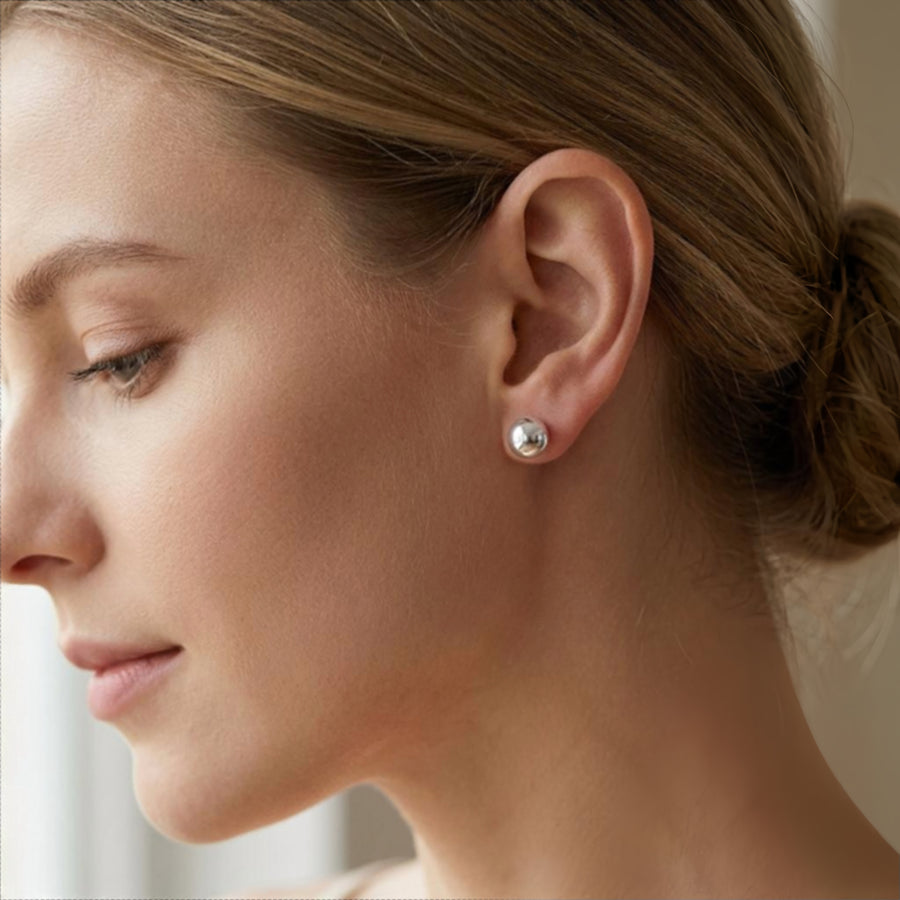 8-9mm Pearl Stud Earrings – pearl earrings, front view