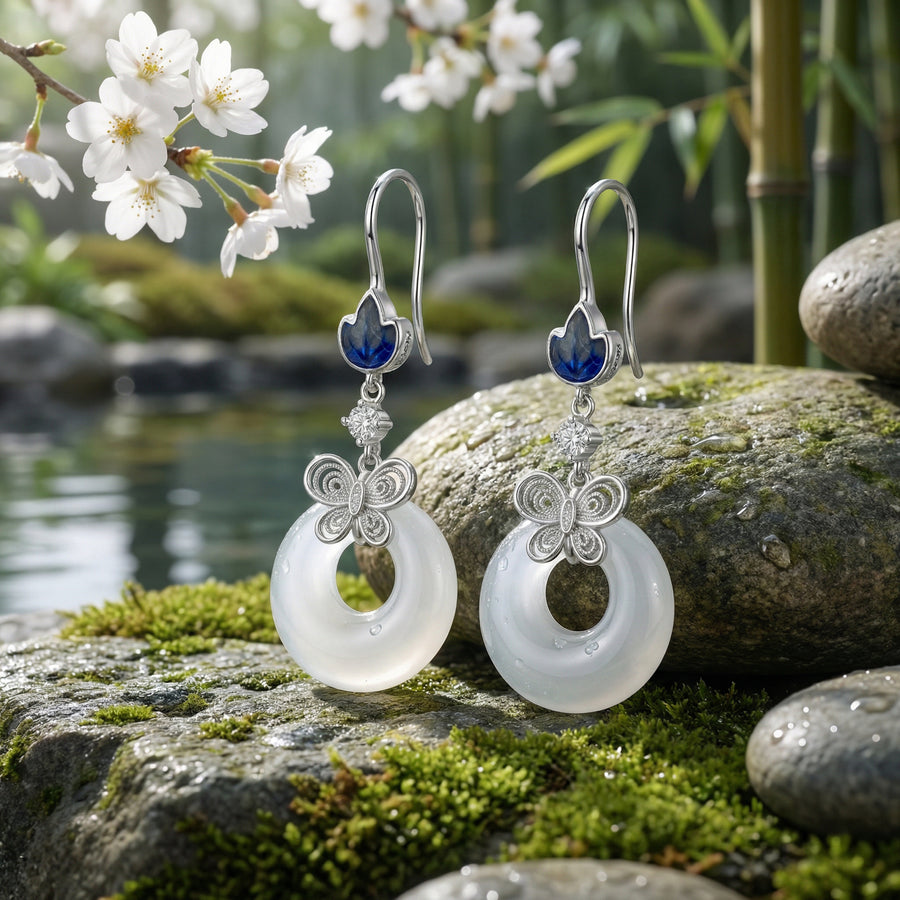 Butterfly Jade Donut Drop Earrings – jade earrings