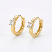 Sparkling Round-Cut Hoop Earrings – sterling silver earrings, close-up