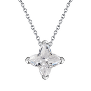 Princess-Cut Pendant Necklace – sterling silver necklace, side detail
