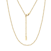 gold-tone Figaro Chain Necklace with Charm – sterling silver necklace, close-up