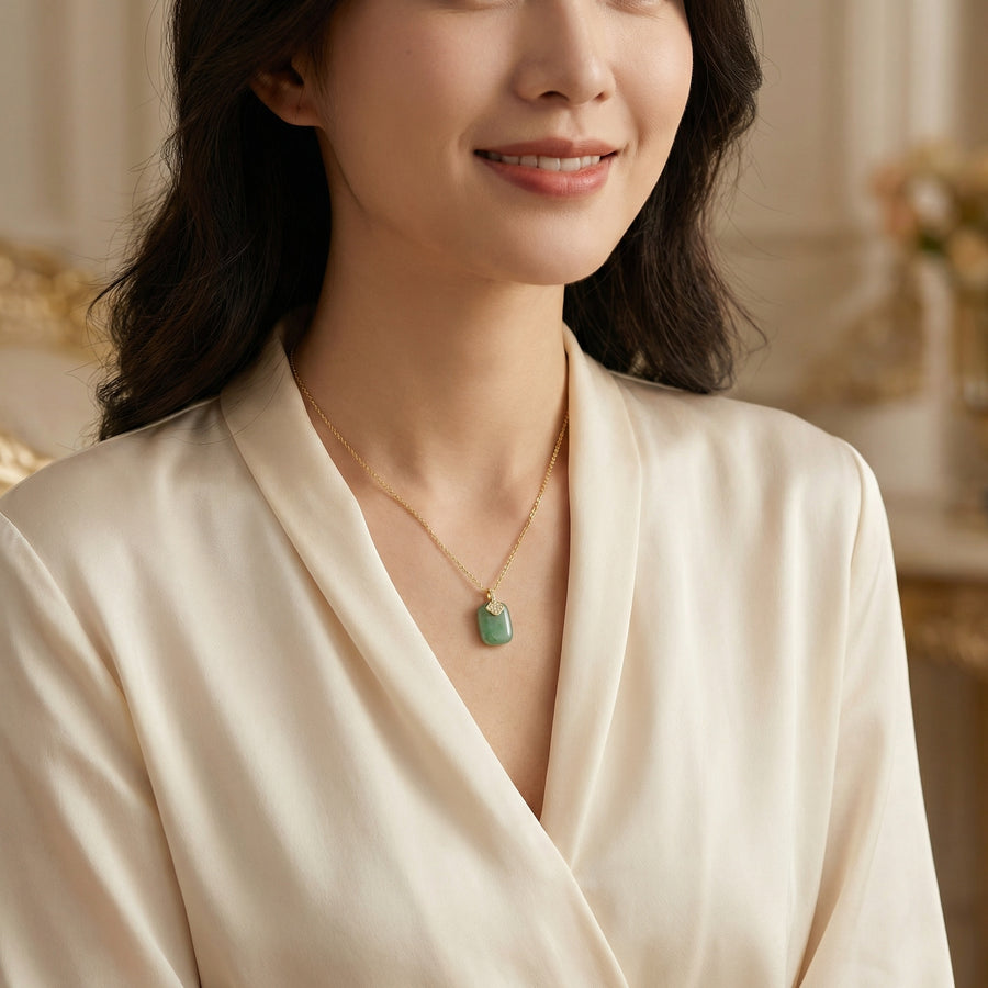 Rectangular Green Jade Tablet Necklace – jade necklace