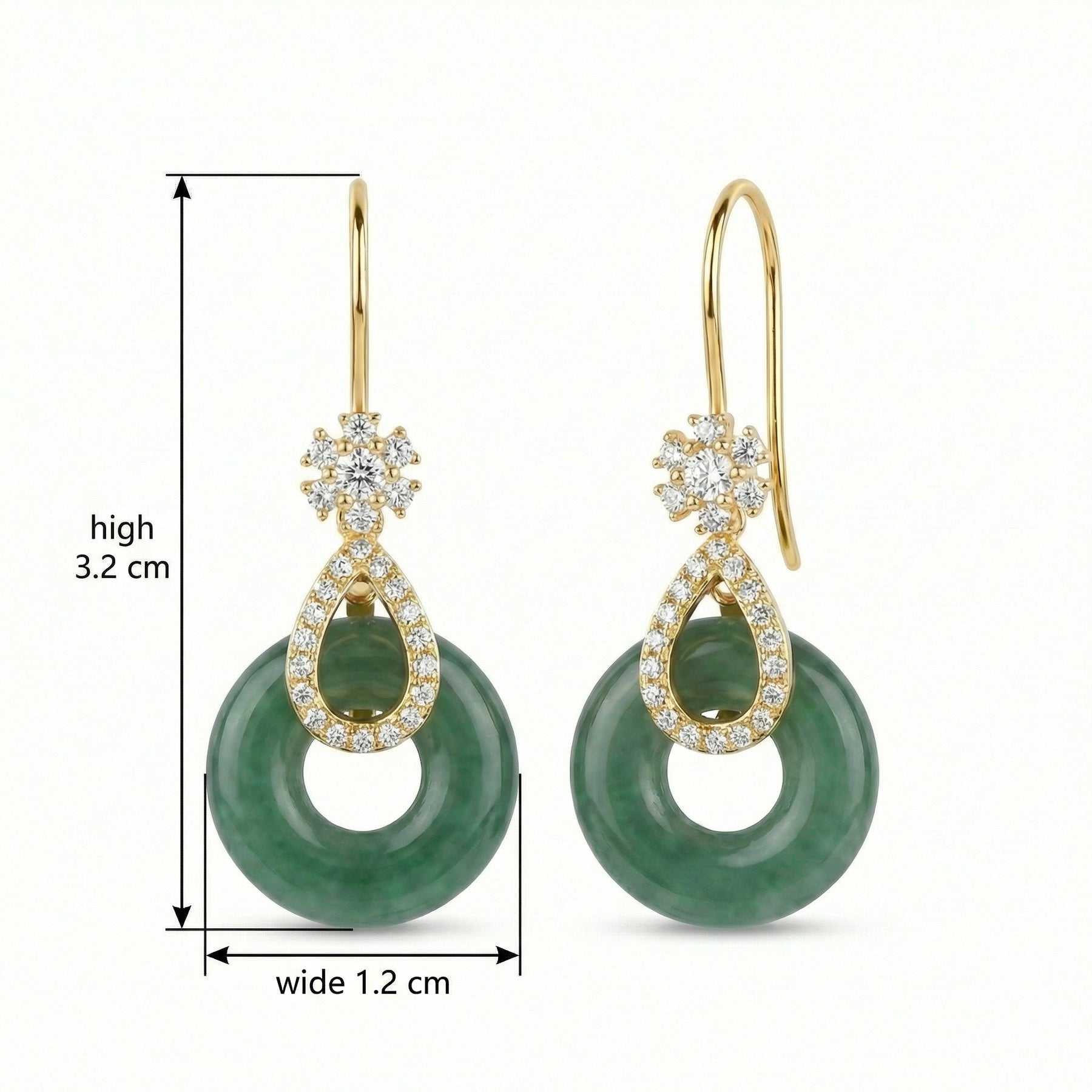 Jade Donut Drop Earrings – jade earrings, close-up