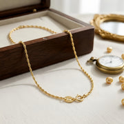 Gold-Plated Toggle Clasp Necklace – gold-plated necklace, front view
