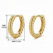Twisted Rope Hoop Earrings – sterling silver earrings, side detail