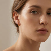 Molten Texture Huggie Hoop Earrings – sterling silver earrings, styling detail