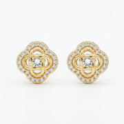 Interlocking Quatrefoil Stud Earrings – sterling silver earrings, side detail
