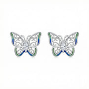 Enamel Butterfly Filigree Stud Earrings – sterling silver earrings