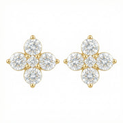 Four-Petal Flower Cluster Studs – sterling silver earrings