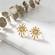 Starburst Stud Earrings – sterling silver earrings, front view