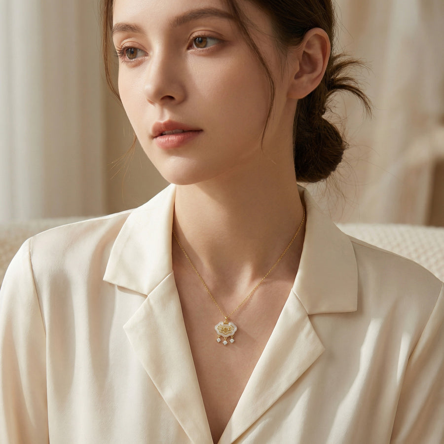 White Cloud Charm Necklace – sterling silver necklace