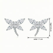 Dragonfly Stud Earrings – sterling silver earrings, side detail