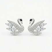 Silver Swan Marquise Stud Earrings – sterling silver earrings