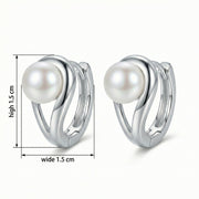 Silver Swirl Pearl Huggie Hoops – pearl earrings