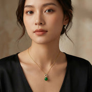 Round Jade Sphere Necklace – jade necklace, close-up