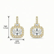 Radiant-Cut Halo Drop Earrings – sterling silver earrings