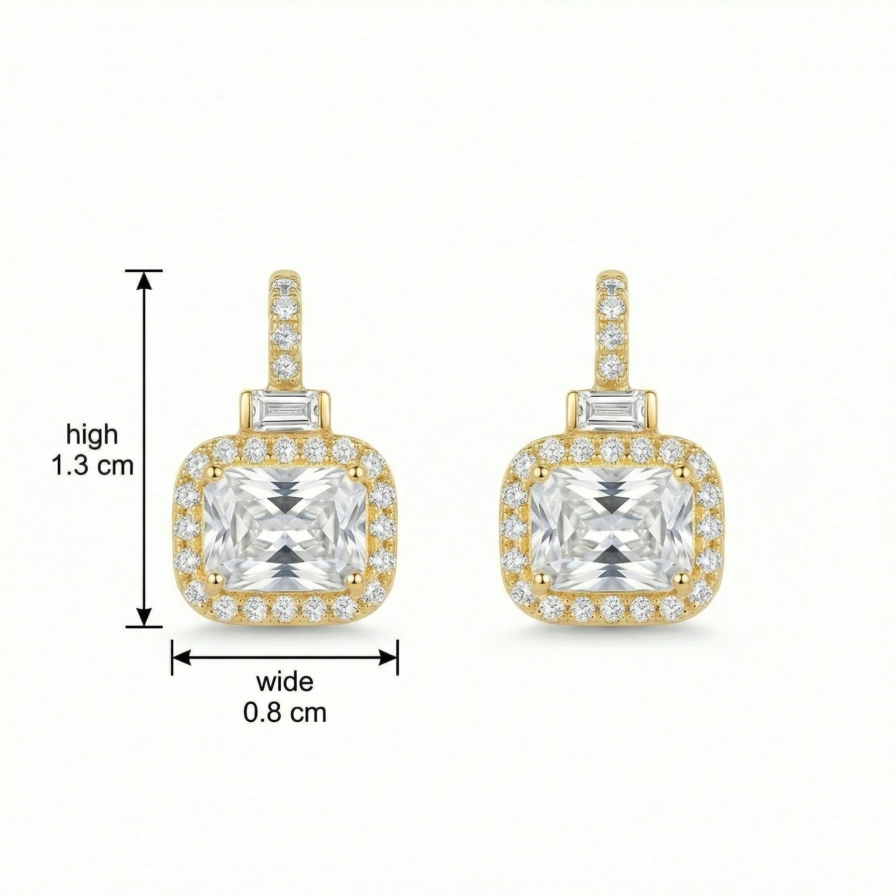 Radiant-Cut Halo Drop Earrings – sterling silver earrings
