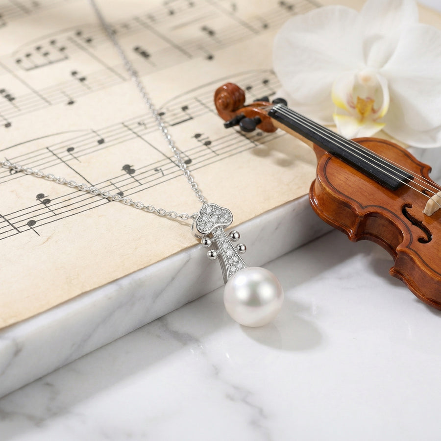 Violin Scroll Pearl Necklace – pearl necklace