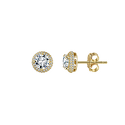 gold-tone Halo Stud Earrings, Butterfly Backs – sterling silver earrings