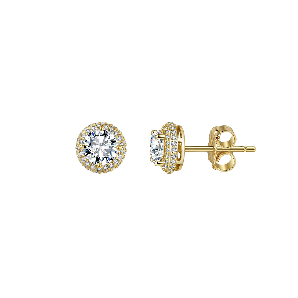 gold-tone Halo Stud Earrings, Butterfly Backs – sterling silver earrings