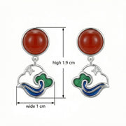 Chinese-Style Carnelian Cloud Earrings – carnelian earrings