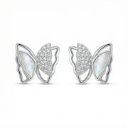 Butterfly Studs, Mother-of-Pearl Wings – mother-of-pearl earrings, close-up