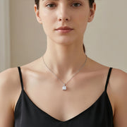 Square-Cut Pendant Necklace – sterling silver necklace, side detail